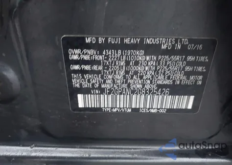 2016 Subaru Crosstrek 2.0I Limited from USA, damaged, VIN JF2GPANC2G8325426